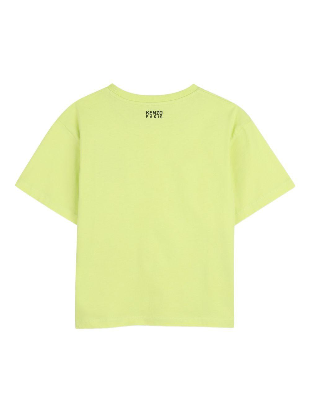 T-shirt per bambino Kenzo Kids verde lime con dettaglio sul petto K61761 545 KENZO KIDS 