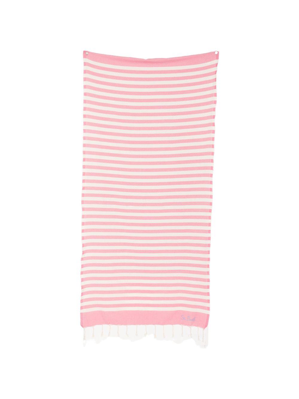 Telo mare MC2 Saint Barth rosa e beige con motivo a righe FOUT012 00640L MC2 ST. BARTH KIDS 