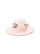 Cappello seersucker per neonata Konges Slojd beige con motivo a righe KS105348 AMOUR STRIPE KONGES SLOJD 