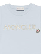 T-shirt per bambino Moncler Enfant azzurro in cotone con logo K19548C0001389AT9 70E MONCLER KIDS 