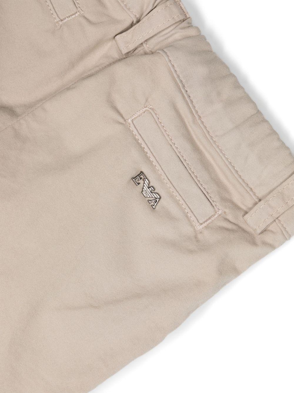 Shorts per neonato Emporio Armani Kids beige con vita elasticizzata 8NHS60 4N6YZ 01M5 EMPORIO ARMANI KIDS 