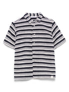 Camicia in maglia per bambino Paolo Pecora Kids blu con colletto alla cubana PP4046 BLU PAOLO PECORA KIDS 