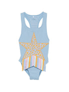 Costume da bagno per bambina Stella McCartney Kids azzurro con frange TYCB19 Z0157 606 STELLA McCARTNEY KIDS 