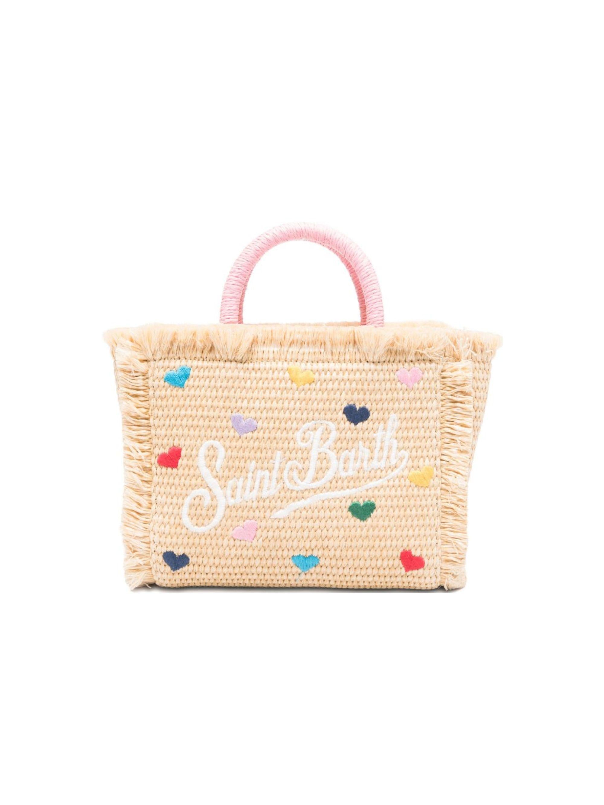 Borsa Vanity Mini MC2 Saint barth beige con motivo a cuore VAMI009 00344L MC2 ST. BARTH KIDS 