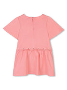 Abito per neonata Chloé Kids rosa con trama intrecciata e orlo a smerlo C20547 48D CHLOE' KIDS 