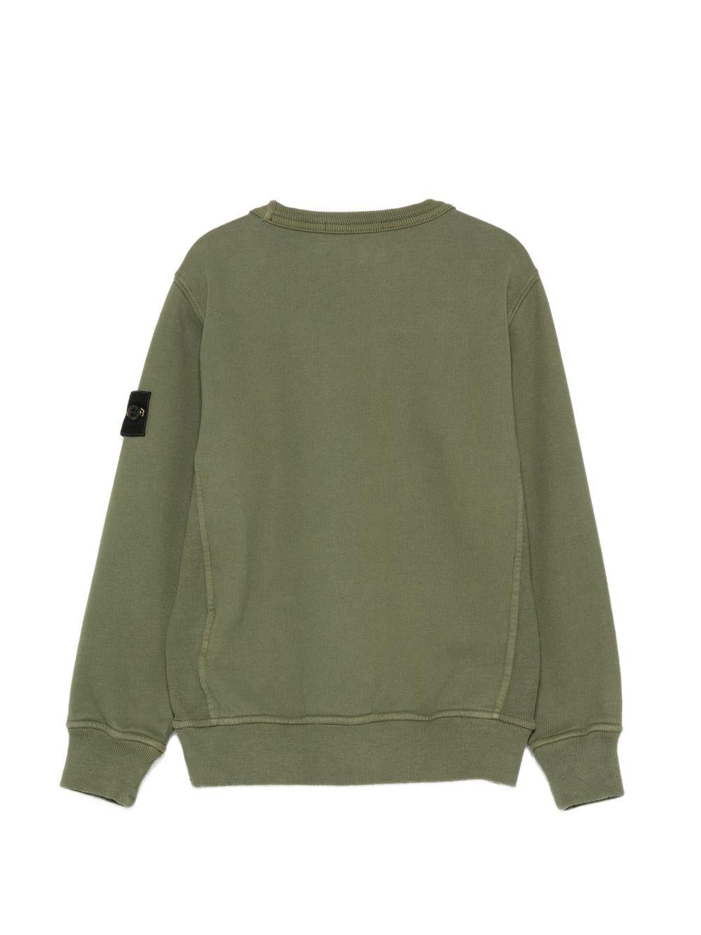 Felpa per bambino Stone Island Kids verde con distintivo Compass L2S166100001S0A20 V005G STONE ISLAND KIDS 