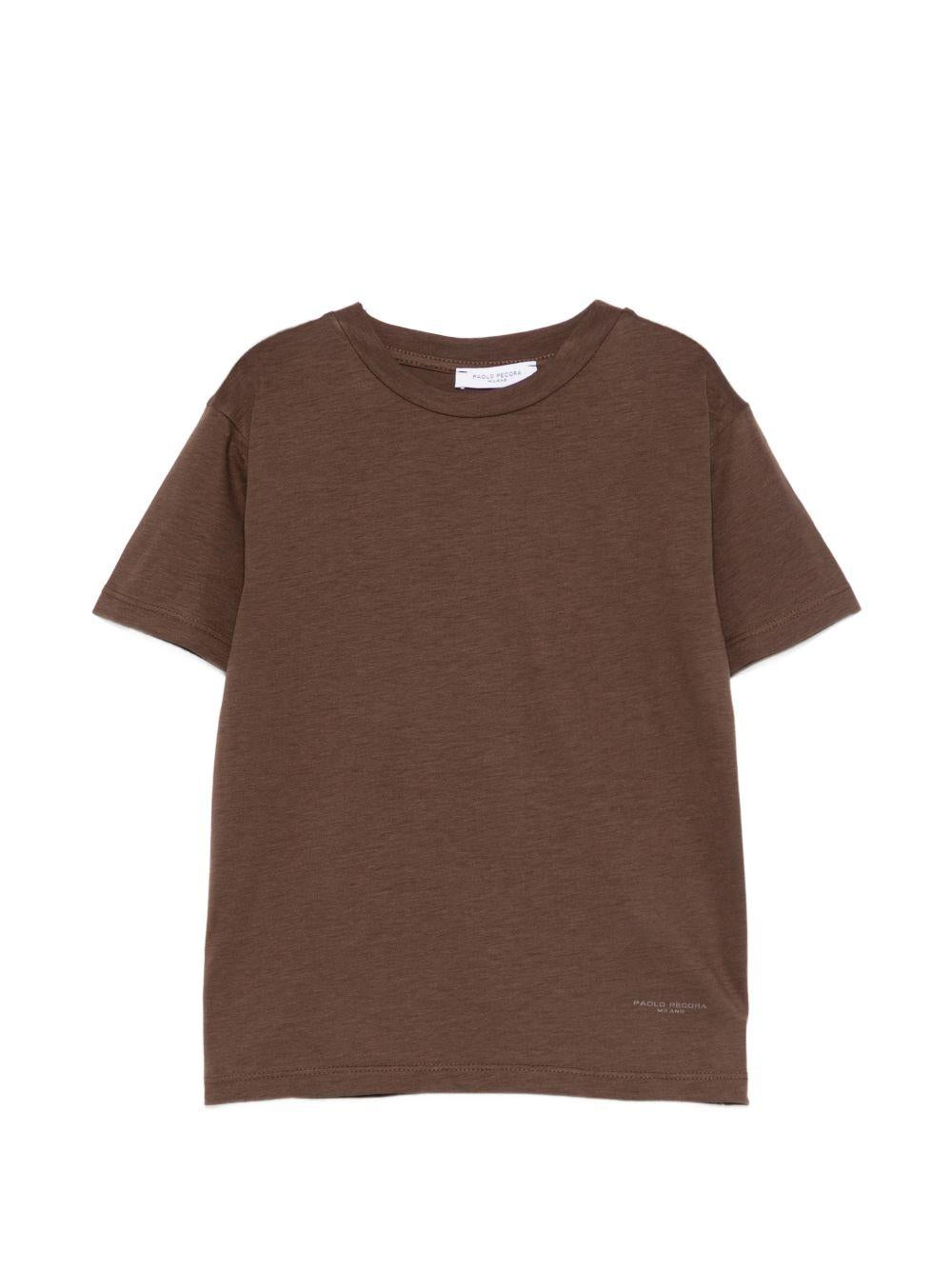 T-shirt per bambino Paolo Pecora Kids marrone con maniche corte PP4222 EBANO PAOLO PECORA KIDS 
