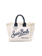 Borsa Vanity MC2 Saint Barth beige con logo a contrasto sul davanti VANI001 02564L MC2 ST. BARTH KIDS 