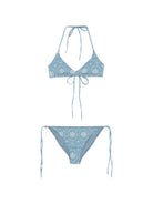 Bikini da donna MC2 Saint Barth blu con ricamo floreale VIR0001 00020L MC2 ST. BARTH 