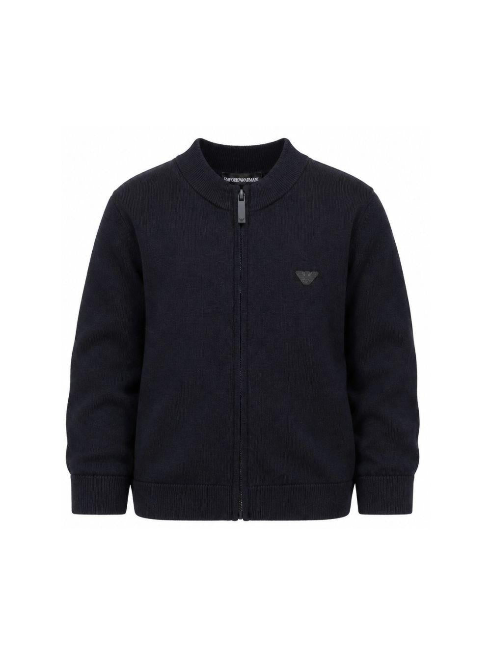 Cardigan per bambino Emporio Armani Kids blu con chiusura con zip EB000439 AF28773 UB118 EMPORIO ARMANI KIDS 