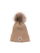 Berretto per bambini Moncler Enfant beige con pompon L29543B00007A9327 231 MONCLER KIDS 