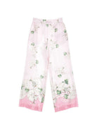 Pantaloni per bambina Monnalisa rosa con stampa a fiori 71G403 7668 0091 MONNALISA KIDS 