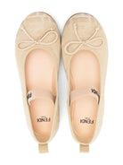 Ballerine per bambina Fendi Kids beige con motivo FF JFR376 AOTC F1R7I FENDI KIDS 