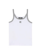 Canotta per bambina Dkny Kids bianca con dettaglio a contrasto D62613 10P DKNY KIDS 