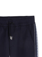 Pantaloni sportivi per bambino Lanvin Enfant blu navy con righe laterali N30372 855 LANVIN KIDS 