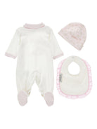Set tutina bavaglino e cappellino per neonata Monnalisa bianco con stampa coniglietta 35G518 7000 0001 MONNALISA KIDS 