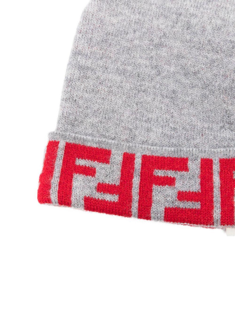 Cappello per bambini Fendi Kids grigio con motivo FF JUP063 AO29 F0WZ4 FENDI KIDS 