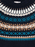 Maglione per bambino Moncler Enfant blu con motivo Fair Isle K29549C00011M1115 778 MONCLER ENFANT 