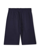 Bermuda per bambino Kenzo Kids blu con applicazione logo sulla gamba K61181 848 KENZO KIDS 