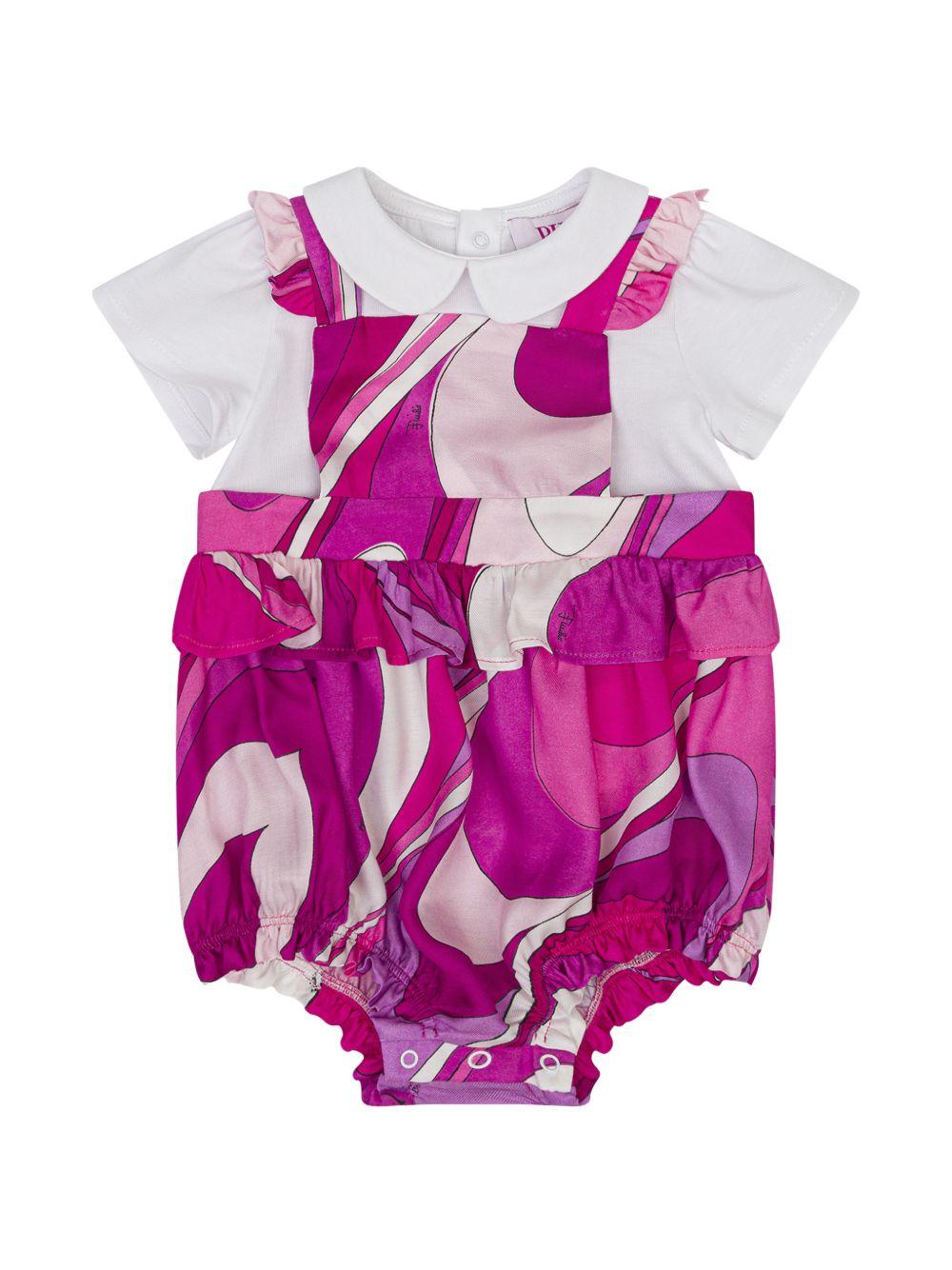 Tutina per neonata Emilio Pucci Junior multicolor con stampa all-over PYA001 K0284 570BC EMILIO PUCCI KIDS 