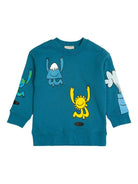 Felpa per bambino Stella McCartney Kids blu con stampa grafica cartoon TX4P70 Z0453 60P STELLA McCARTNEY KIDS 