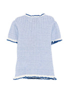 T-shirt per bambina Etro Kids blu con ricamo Pegaso sul davanti GY9A20 X0259 824 ETRO KIDS 