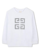Felpa con motivo 4G per bambino Givenchy Kids bianco con girocollo H30695 10P GIVENCHY KIDS 