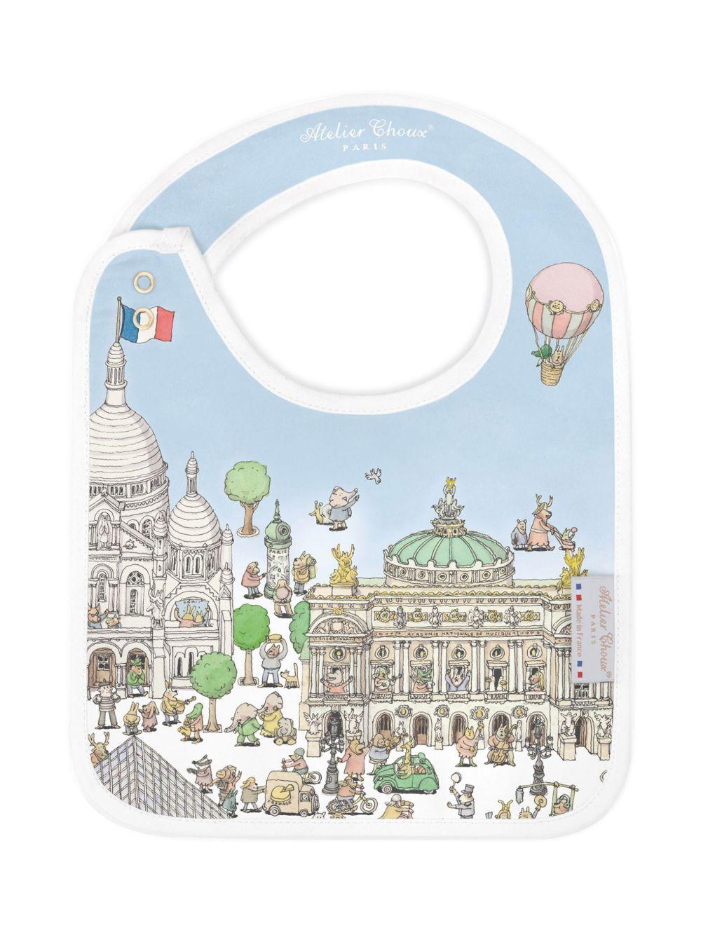 Bavaglino per neonati Atelier Choux multicolore con stampa Paris BI-CS-PAR I-U ATELIER CHOUX PARIS KIDS 