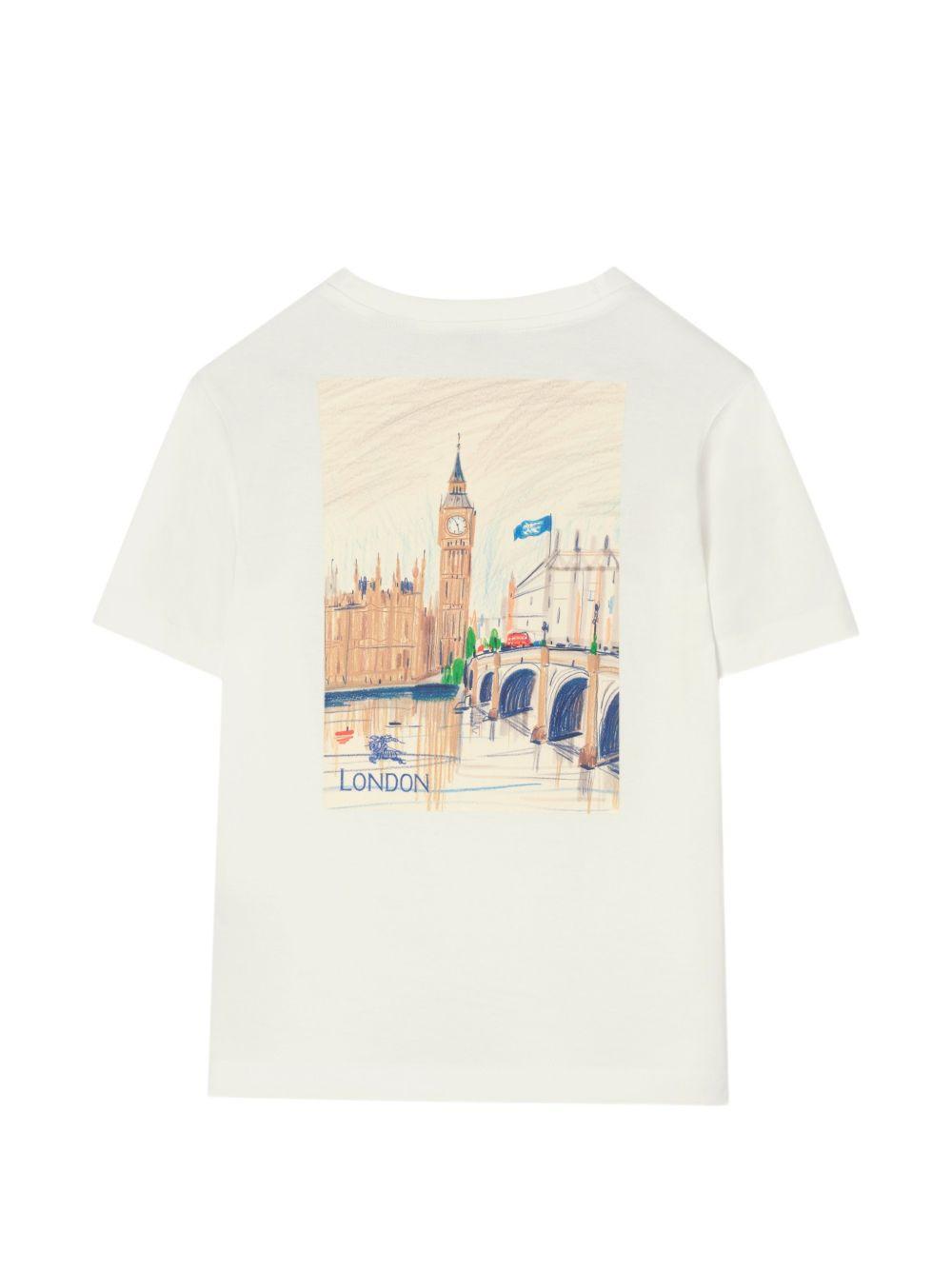 T-shirt per bambini Burberry Kids bianca con motivo London Bear 8127206 A2014 BURBERRY KIDS 