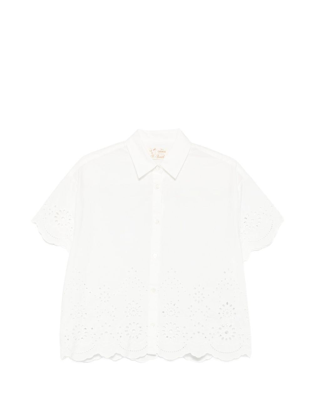 Camicia per donna MC2 Saint Barth bianca in pizzo sangallo CEM0001 01315L MC2 ST. BARTH 