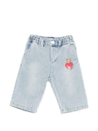 Jeans per neonata Moschino Kids denim con stampa Teddy Bear MDP03IL0E34 40186 MOSCHINO KIDS 