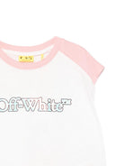T-shirt con stampa logo per bambina Off-White Kids bianco con girocollo OGAC001S25JER001 0172 OFF WHITE KIDS 