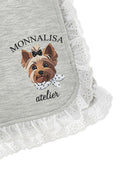 Shorts per bambina Monnalisa grigi con stampa grafica cagnolino 19G410 7031 0032 MONNALISA KIDS 