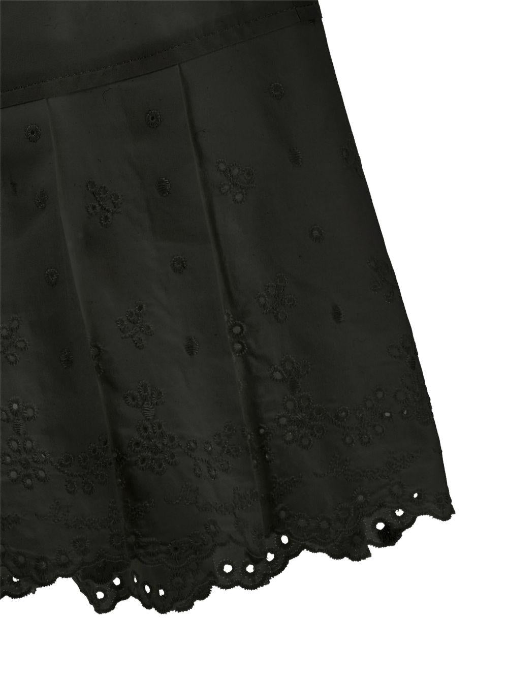 Shorts per bambina Monnalisa neri con orlo a smerlo 17G407 7043 0050 MONNALISA KIDS 