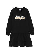 Abito per bambina Moschino Kids nero con stampa grafica HDV0IBLCA83 60100 MOSCHINO KIDS 