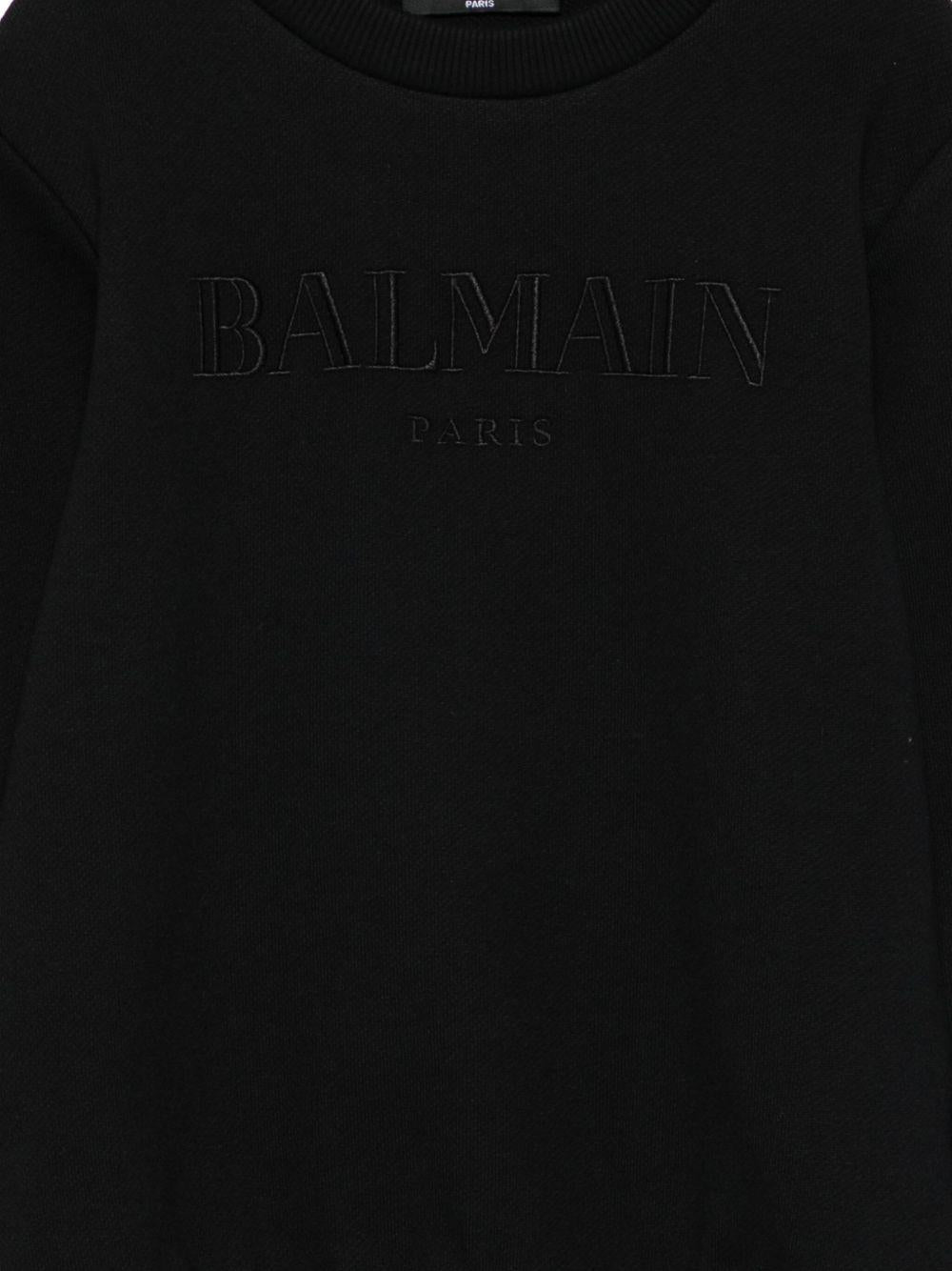 Felpa per bambino Balmain Kids nero con logo ricamato BX4Q50 Z3183 930NE BALMAIN KIDS 