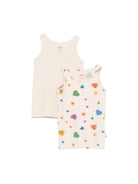 Set di due canottiere per bambina Molo beige con fantasie diverse 2S26Q801 9499 MOLO KIDS 