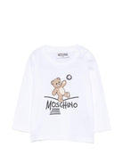 T-shirt per neonati Moschino Kids bianca con motivo Teddy Bear MOO014LAA20 10101 MOSCHINO KIDS 