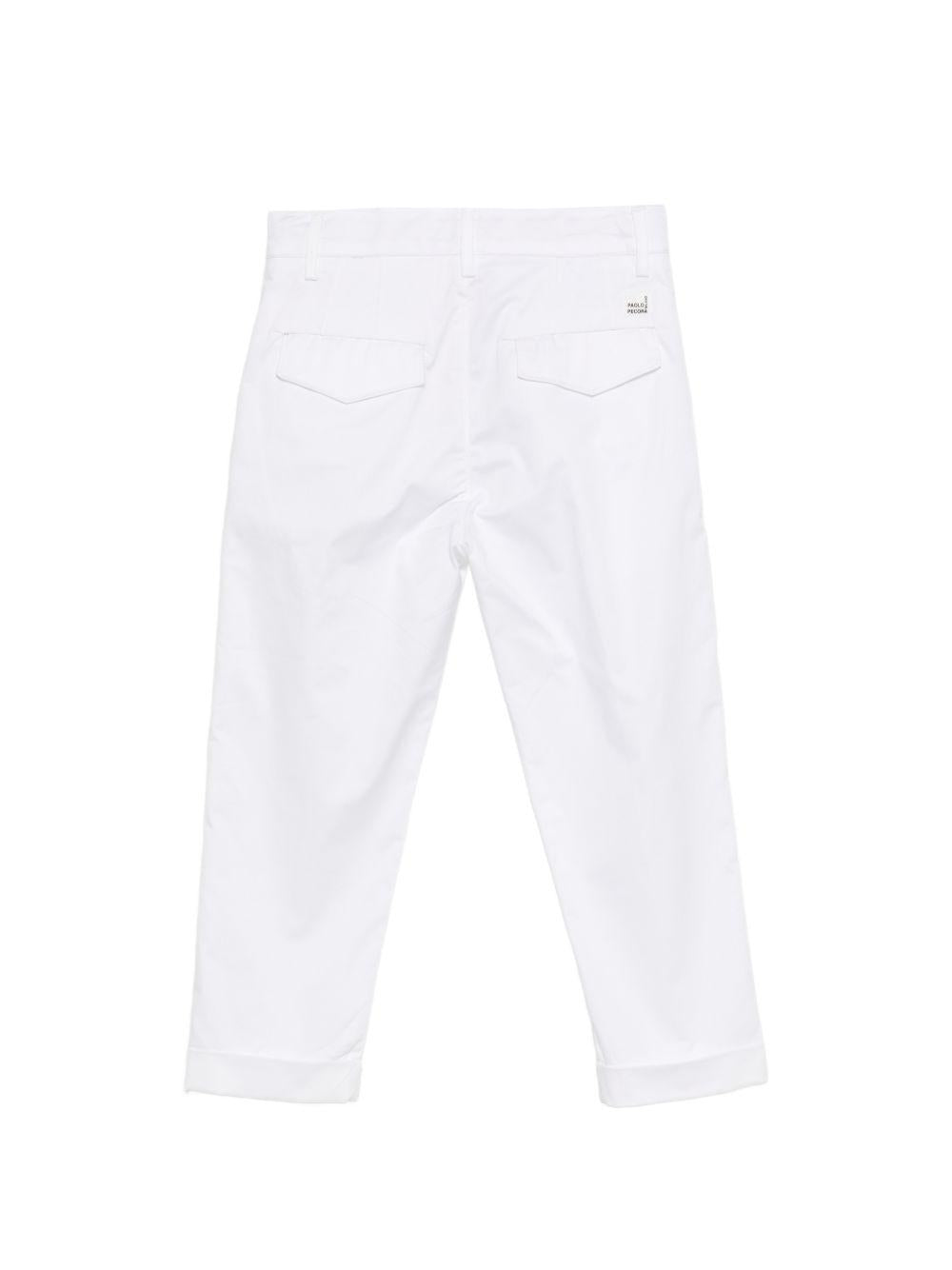 Pantaloni per bambino Paolo Pecora Kids bianco con pieghe frontali PP4312 BIANCO PAOLO PECORA KIDS 