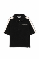 T-shirt per bambino Palm Angels Kids nera con logo sul davanti PBBD013S26FLE001 110 PALM ANGELS KIDS 