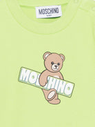 Felpa per neonati Moschio Kids verde con stampa Teddy sul davanti MWF060LCA90 30355 MOSCHINO KIDS 