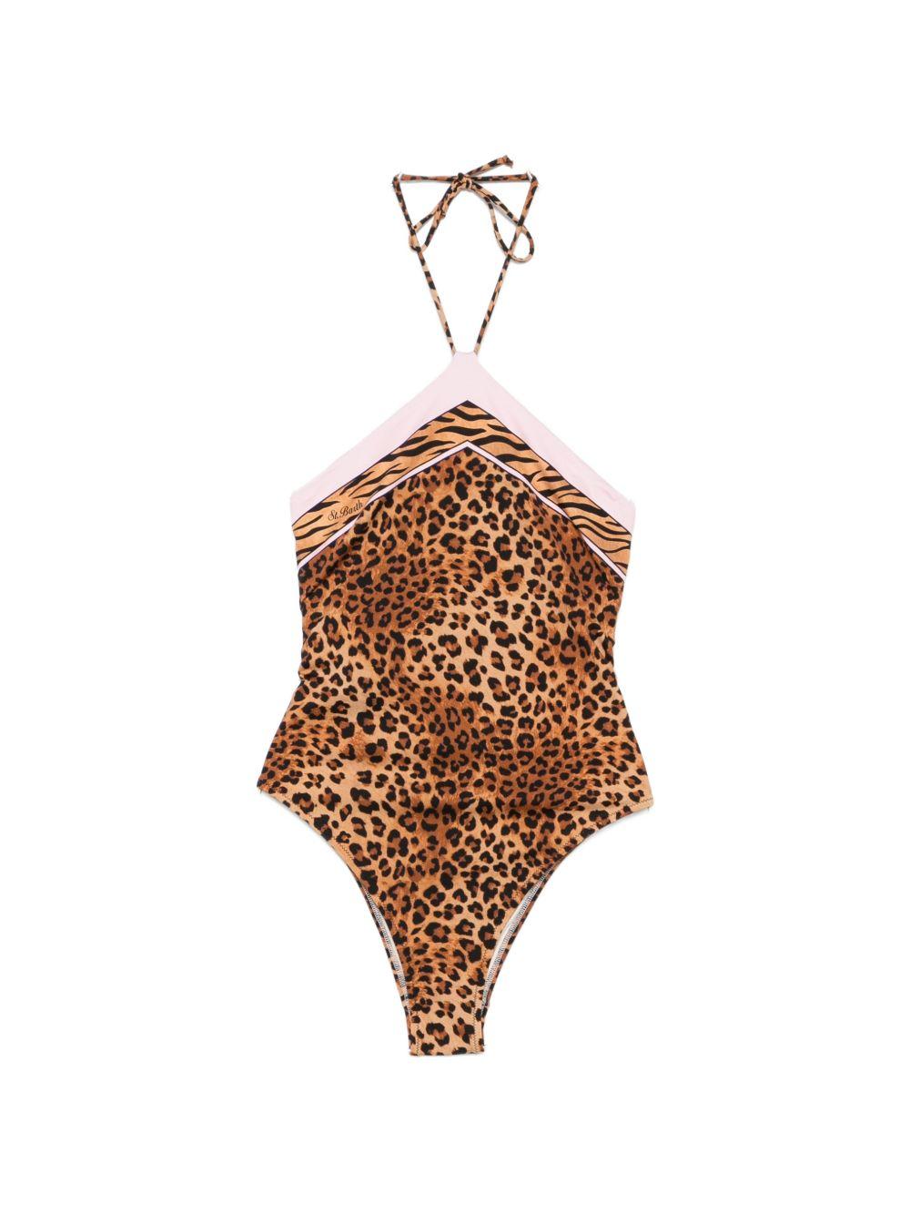 Costume da bagno Meryem da donna MC2 Saint Barth marrone con stampa animalier MRYE001 09531L MC2 ST. BARTH 