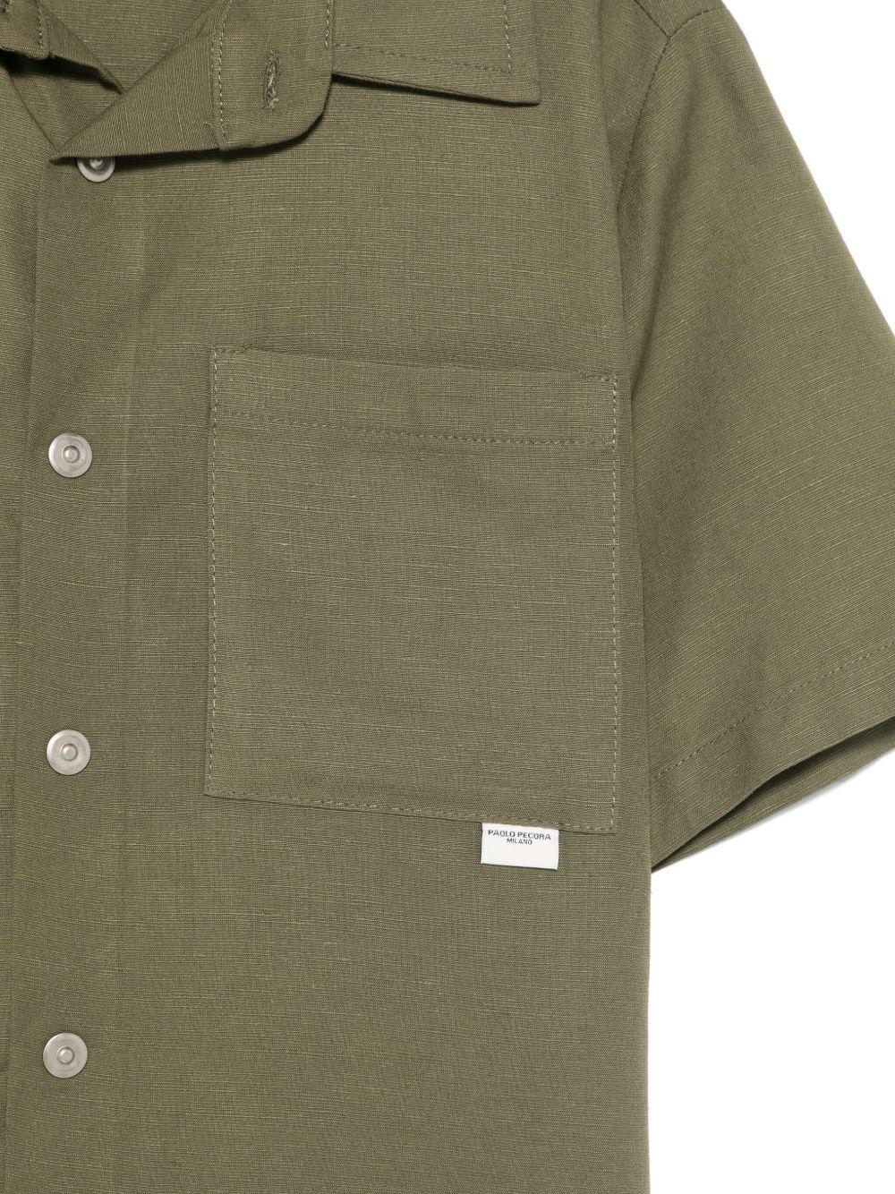 Camicia a maniche corte per bambino Paolo Pecora Kids verde con orlo curvo PP4001 OLIVA PAOLO PECORA KIDS 
