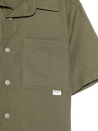 Camicia a maniche corte per bambino Paolo Pecora Kids verde con orlo curvo PP4001 OLIVA PAOLO PECORA KIDS 
