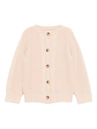 Cardigan per bambina Donsje beige con bottoni e motivo a trecce 4101000 00099 DONSJE 