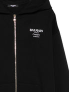 Felpa per bambino Balmain Kids nera con chiusura con zip BX4P50 Z3183 930BC BALMAIN KIDS 