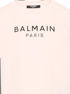 T-shirt per bambina Balmain Kids rosa con stampa logo sul davanti BZ8B61 Z3672 508NE BALMAIN KIDS 