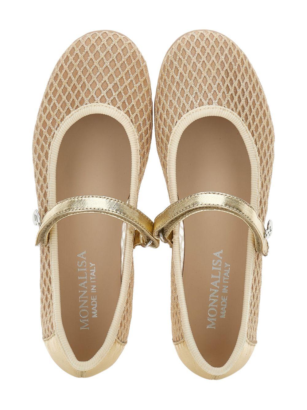 Ballerine per bambina Monnalisa color oro con design a rete 87G002RM 7704 0072 MONNALISA KIDS 