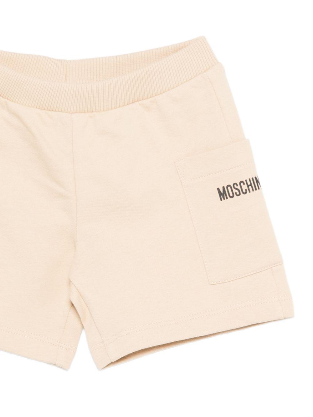 Set t-shirt e shorts per neonati Moschino Kids beige con orsetto sul davanti MUG01ULCA19 20829 MOSCHINO KIDS 