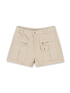 Shorts per bambina Chloé Kids beige con tasche frontali con zip C20467 281 CHLOE' KIDS 